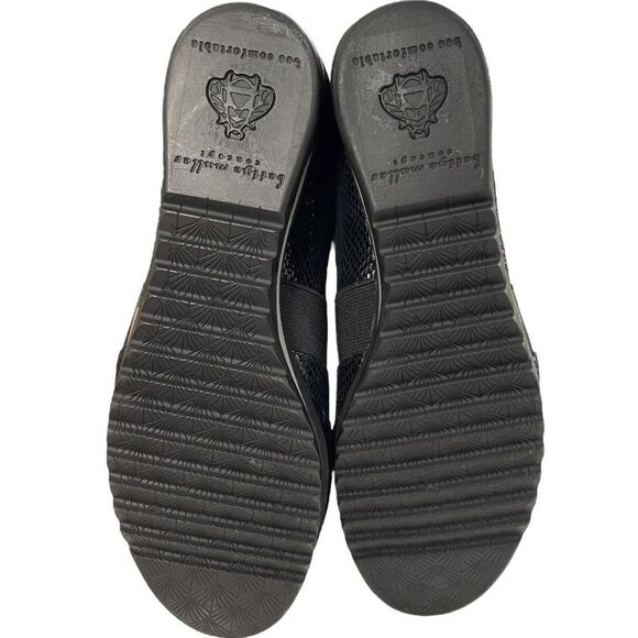 Bettye Muller Concept Women's Black Tropic Platform Wedge Leather Shoes Size 6.5 - Picture 14 of 15